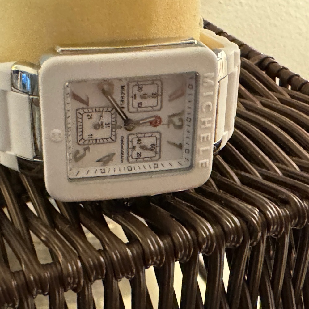 Michelle white jelly ladies watch.original box, original paperwork.